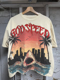 Godspeed Shark Skyline T-shirt Cream Sz M