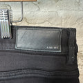 Amiri MX1 Black Leather Black Denim Jeans Sz 38
