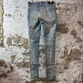 Amiri White Paisley Print Blue Denim Jeans Sz 30