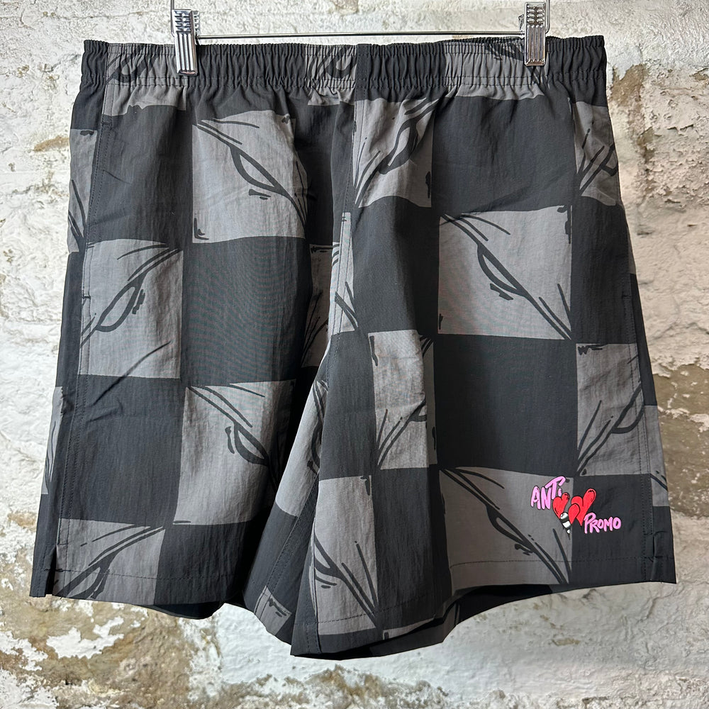 Matty Boy Anti Promo 99 Eyes Grey Checker Sweatpants Sz XL DS
