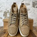 Christian Louboutin High Beige Leather Spike Sneaker Sz 11 (44)