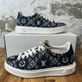 Louis Vuitton Denim Monogram White TIme Out Sneaker Sz 8 (41)