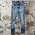 Amiri MX1 Black White Woven Blue Denim Jeans Sz 29