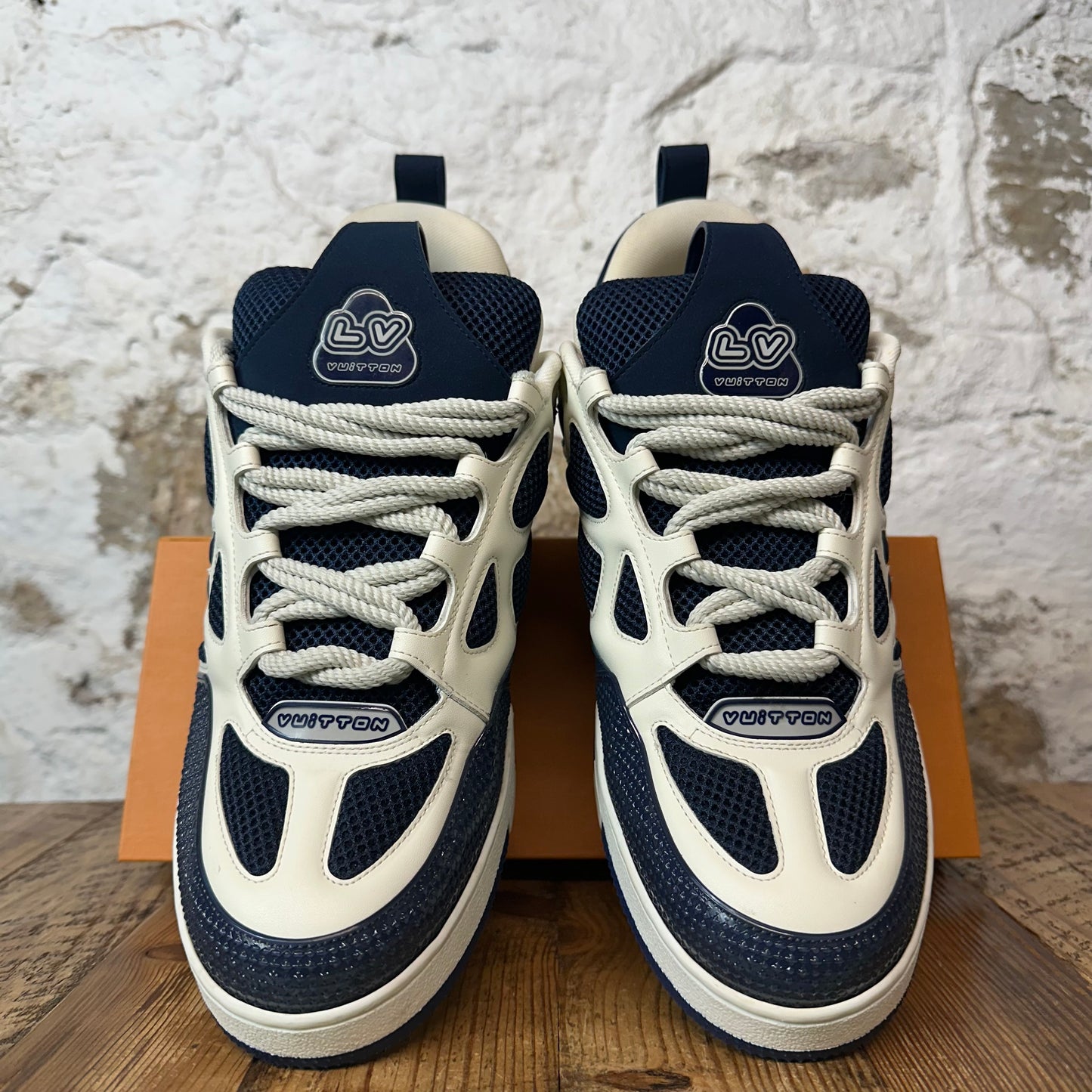 Louis Vuitton Navy White Skate Sneaker Sz 12.5 (11LV)