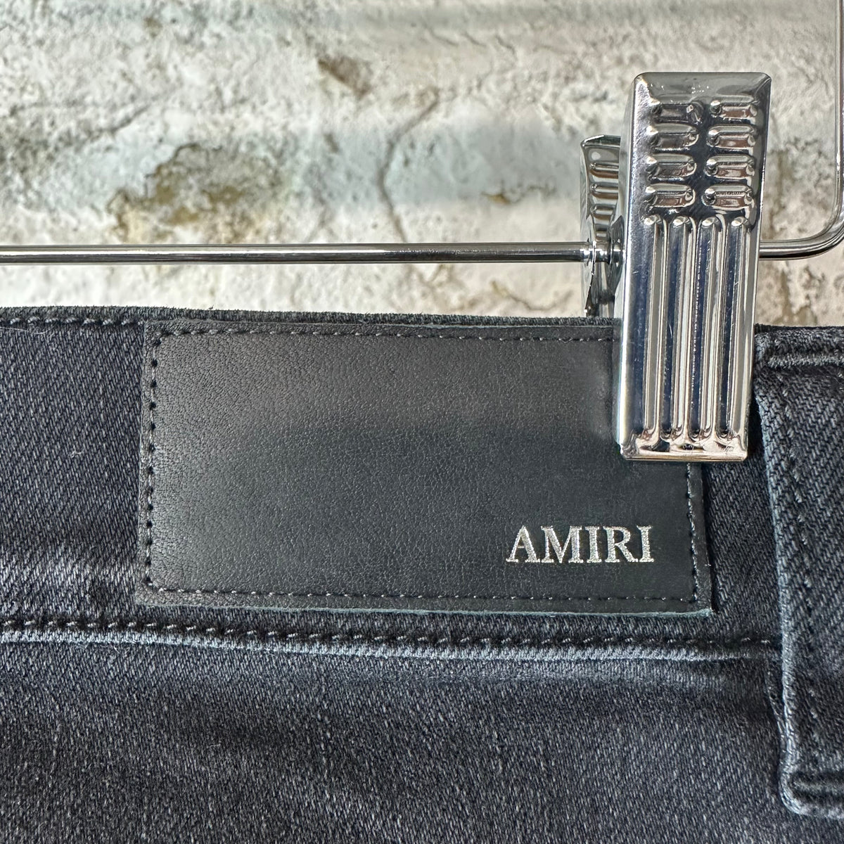 Amiri MX1 Cream Suede Black Denim Jeans Sz 28