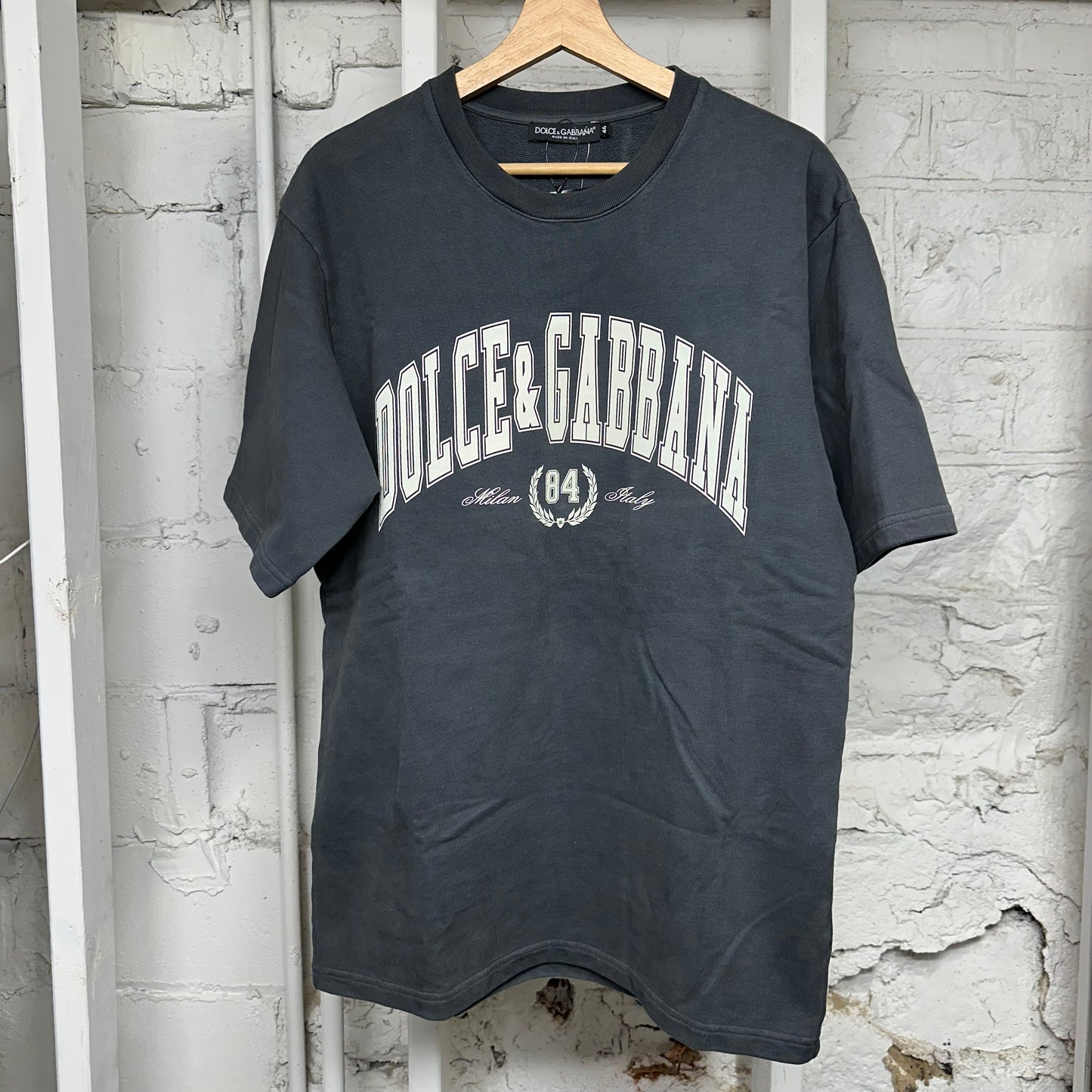 Dolce Gabbana Grey Spellout T-Shirt Sz S (46)