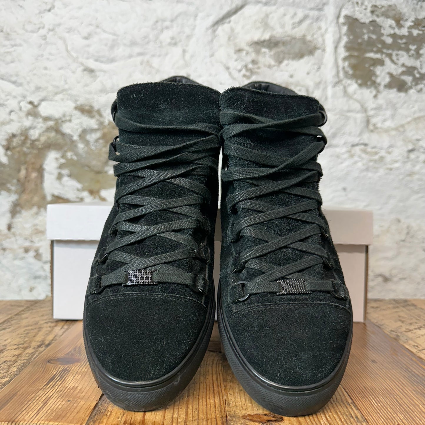 Balenciaga High Triple Black Suede Arena Sneaker Sz 8 (41)