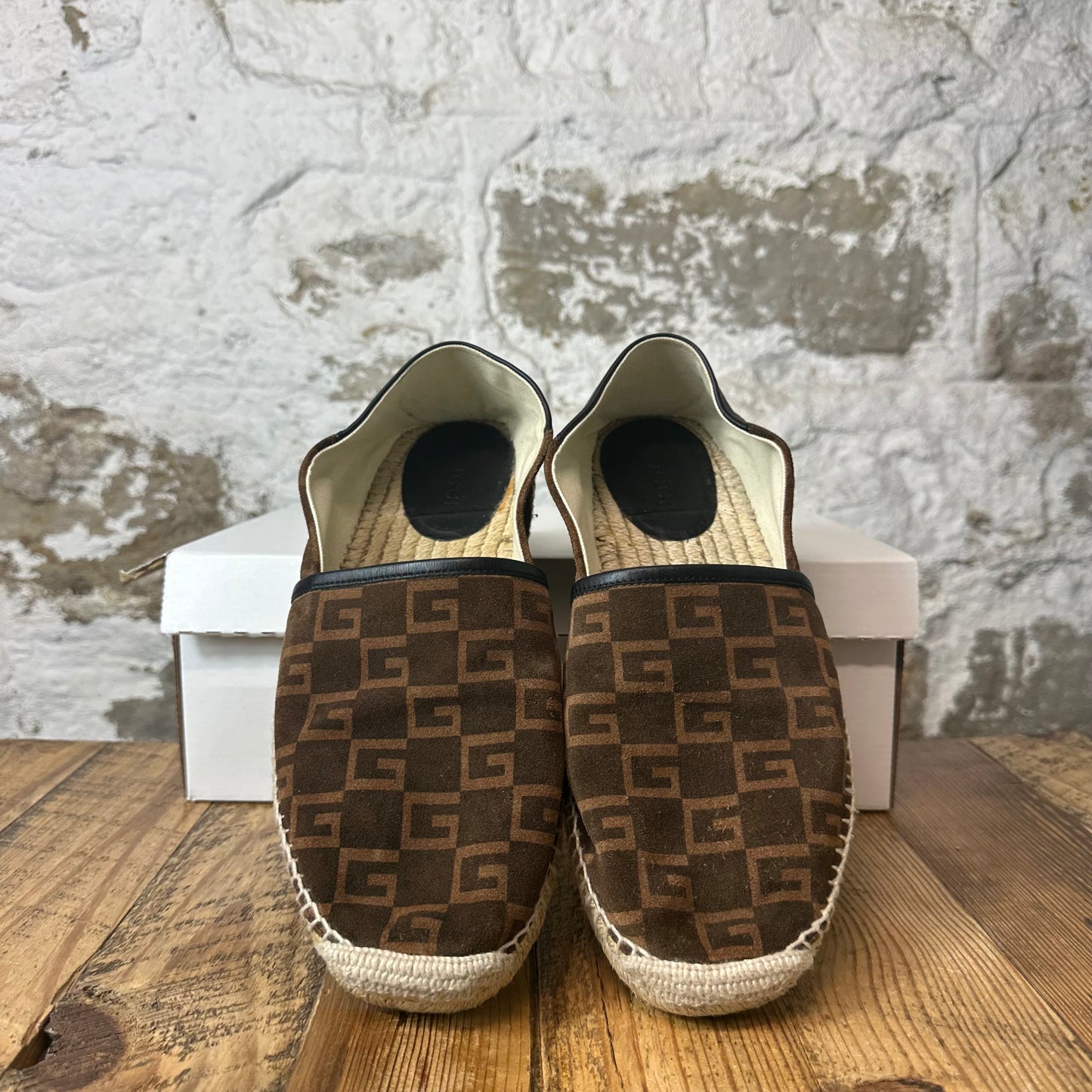 Gucci GG Square Printed Espadrilles Loafer Sz 9