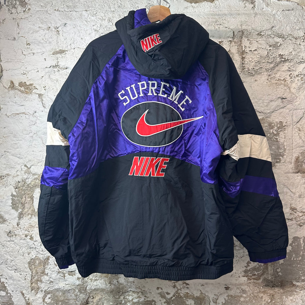 Supreme Nike Black Purple Sport Jacket Sz XL