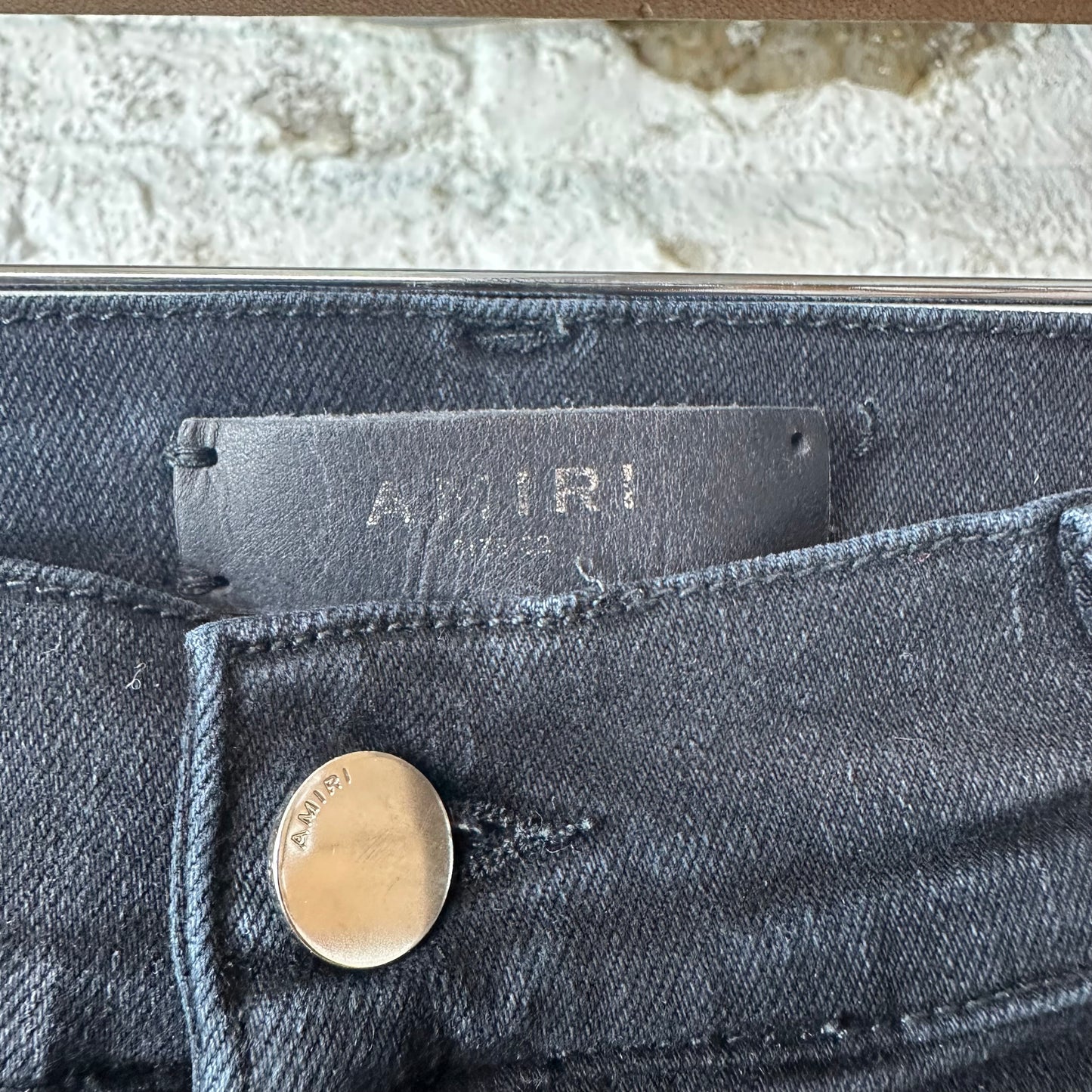 Amiri Plain Faded Black Distressed Denim Jeans Sz 32