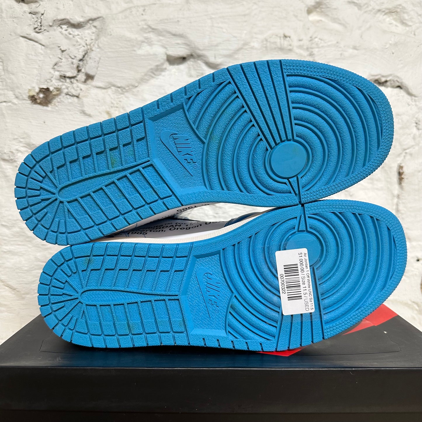 Air Jordan 1 High Off-White University Blue Sz 11.5