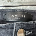 Amiri MX1 Black Paisley Thrasher Grey Denim Jeans Sz 34