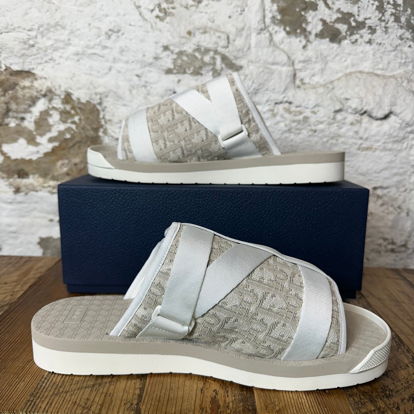 Dior Alpha Oblique White Sandal Sz 13 (46) DS