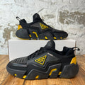 Prada Techno Black Yellow Sneaker Sz 7.5