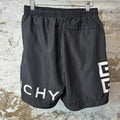Givenchy White Spellout Black Shorts Sz S
