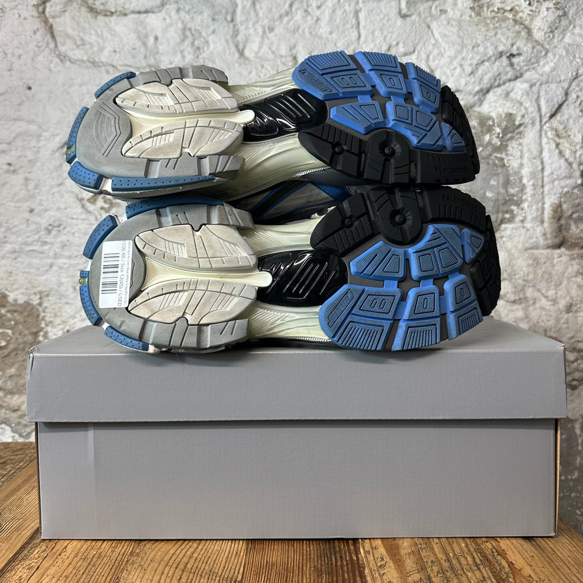 Balenciaga Runner Blue White Grey Worn Out Sneaker Sz 12 (45)