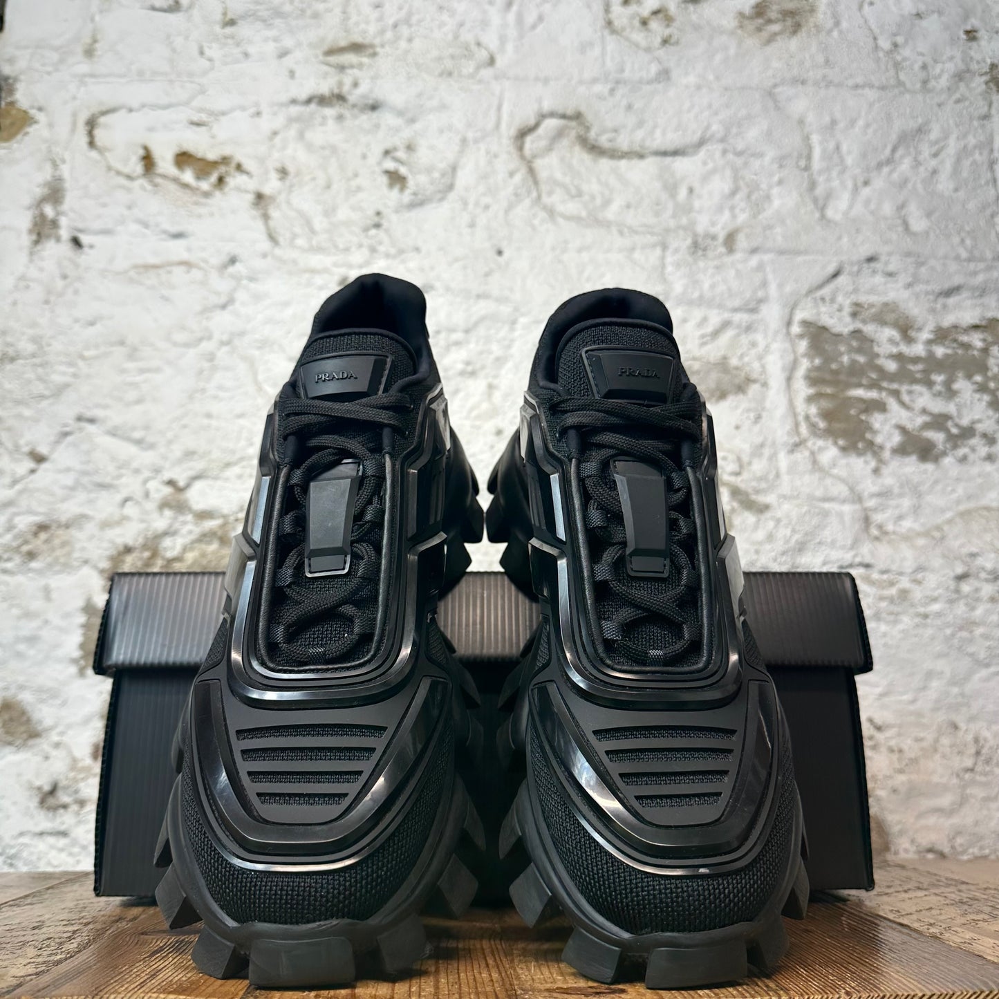 Prada Cloudbust Thunder Triple Black Sneaker Sz 9