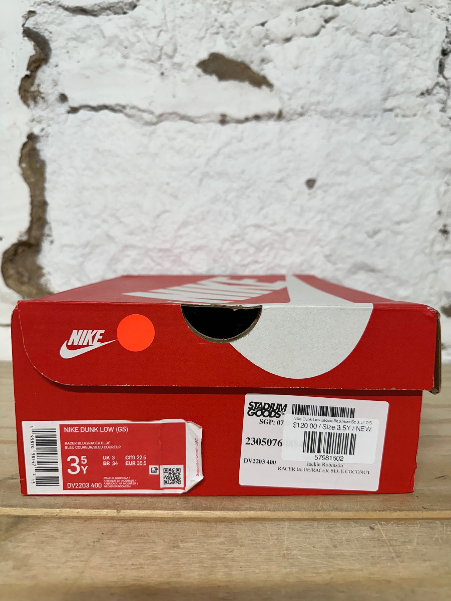 Nike Dunk Low Jackie Robinson Sz 3.5Y DS