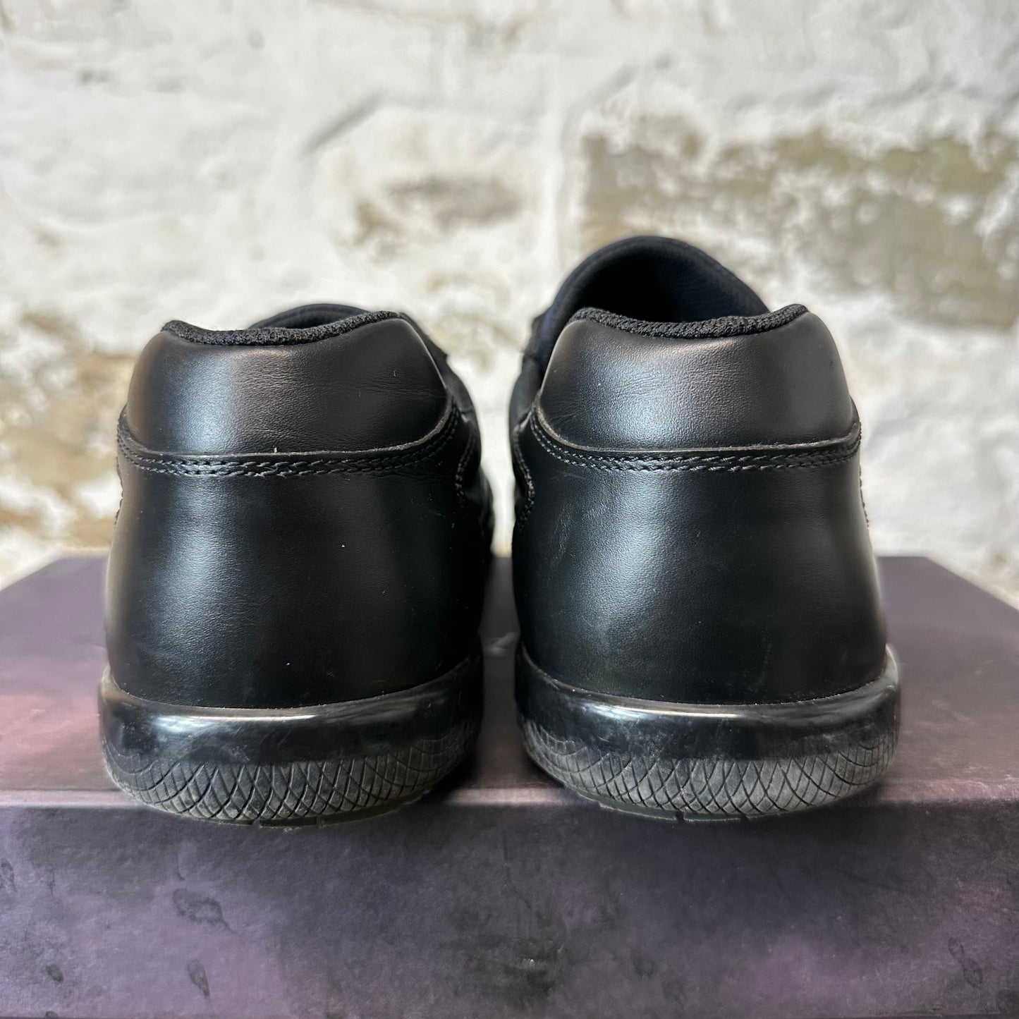 Prada Black Leather Nylon Milano Sneaker Sz 9.5