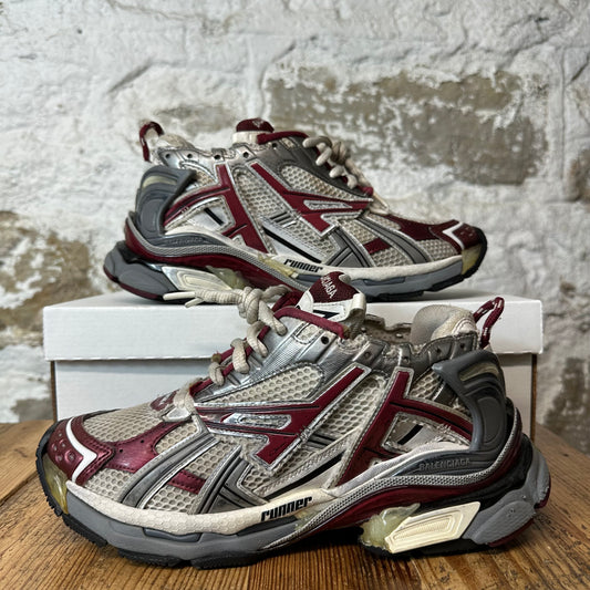 Balenciaga Runner Maroon Grey White Sneaker Sz 7 (40)