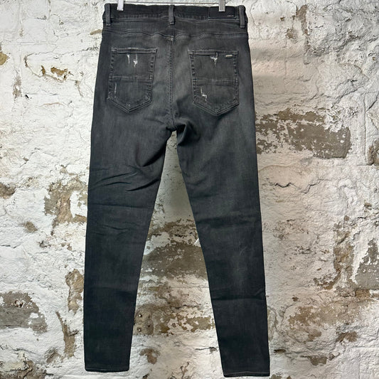 Amiri MX1 Black Suede Gray Denim Jeans Sz 32