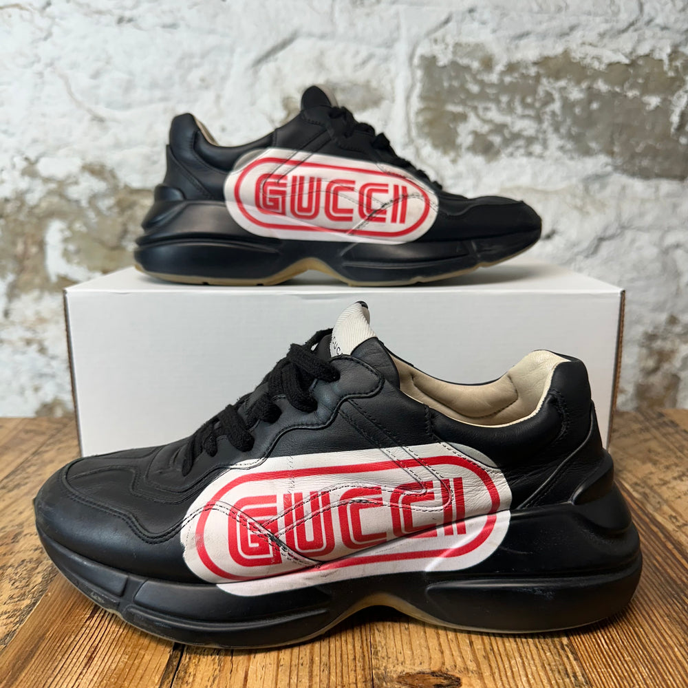 Gucci Rhyton Red White Spell Black Sneaker Sz 7