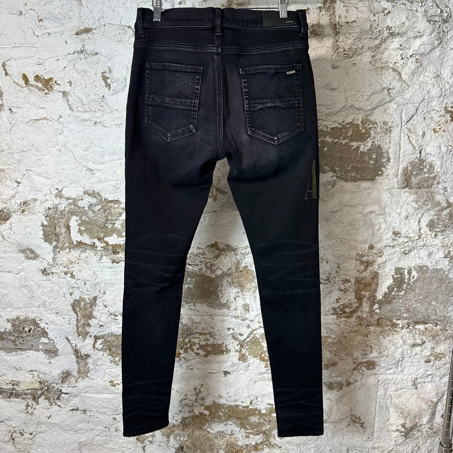 Amiri MX1 Camo Spell Black Denim Jeans Sz 32