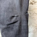 Amiri MX1 Black Leather Gray Denim Jeans Sz 34