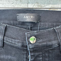 Amiri MX1 Camo Patch Black Denim Jeans Sz 29