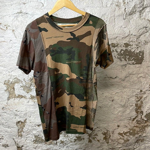 Off White Camo Reconstructed T-shirt Sz S