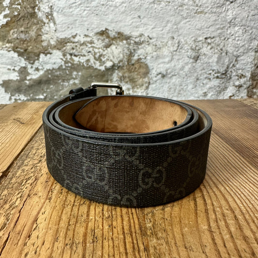 Gucci Black GG Monogram Snake Belt Sz (90/36)