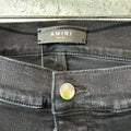 Amiri MX1 Camo Patch Black Denim Jeans Sz 40