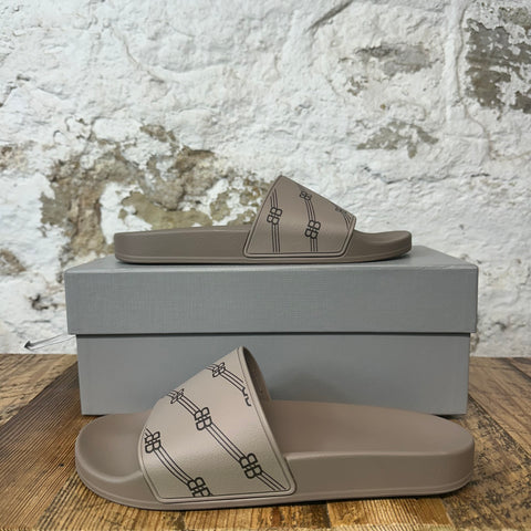 Balenciaga Gray Brown Rubber Slide
