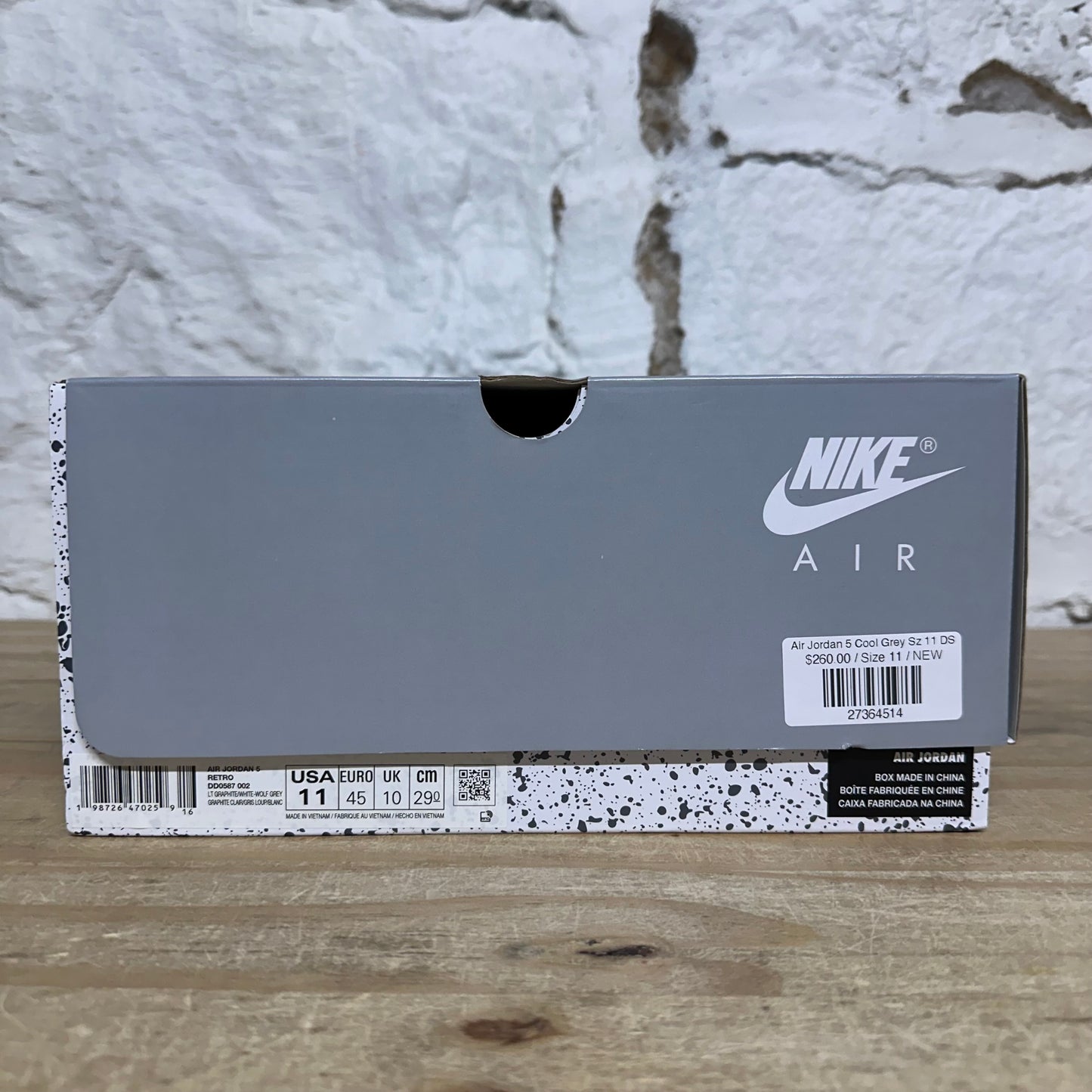 Air Jordan 5 Cool Grey Sz 11 DS