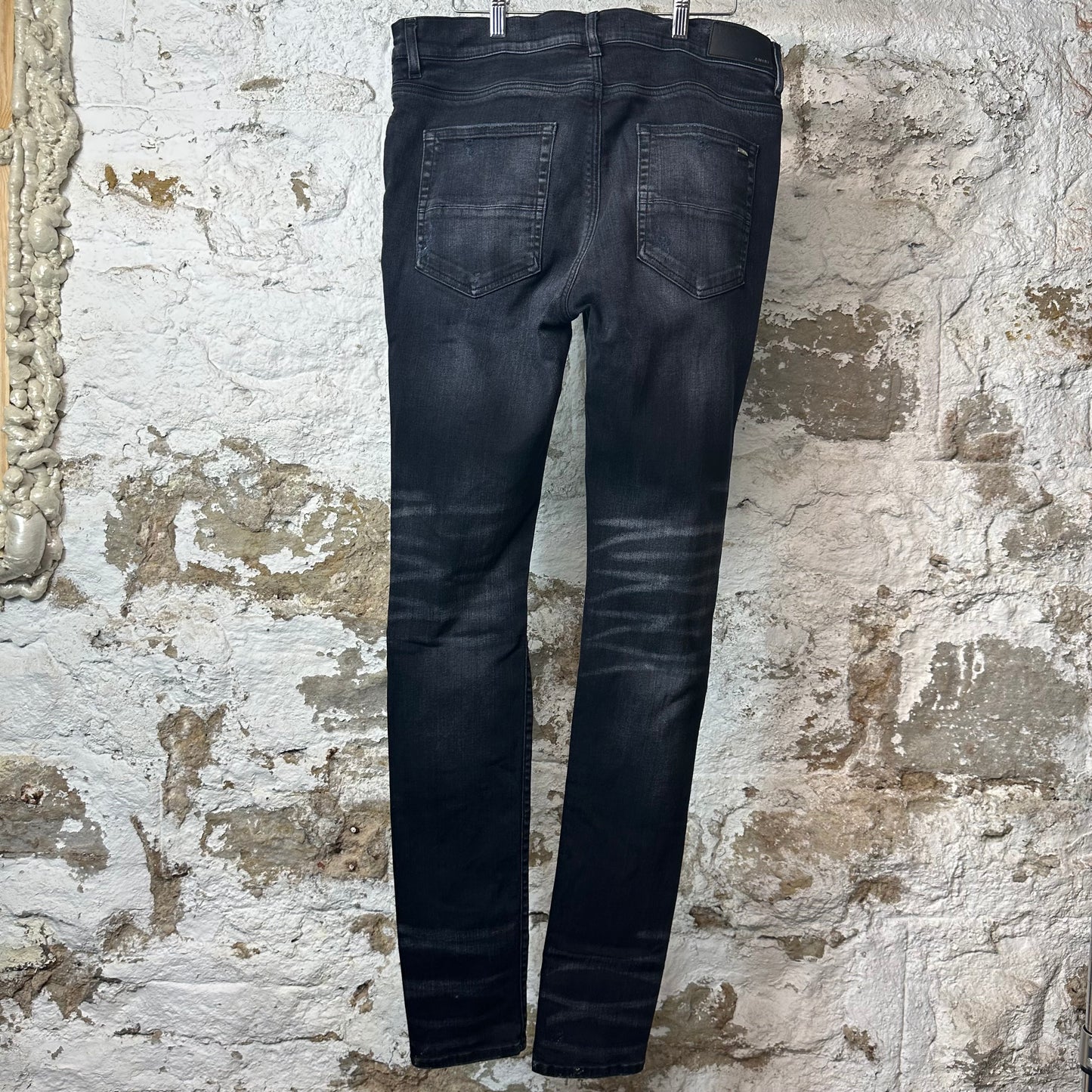 Amiri Distressed Faded Black Denim Jeans Sz 36