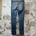 Amiri MX1 Cream Denim Paisley Thrasher Blue Denim Jeans Sz 36