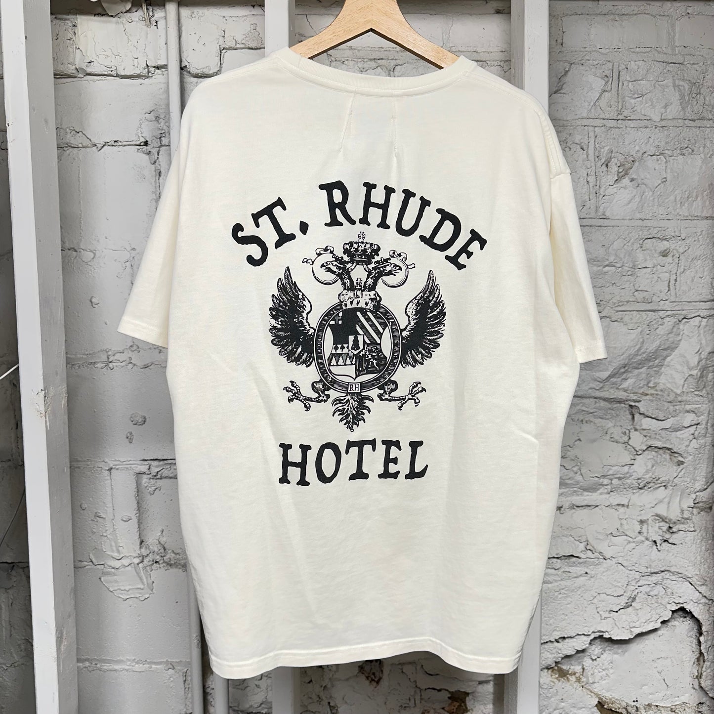 Rhude St Rhude Hotel Cream T-Shirt Sz M