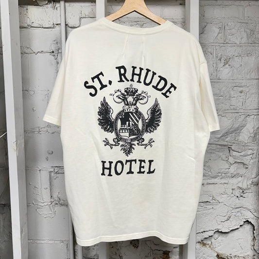 Rhude St Rhude Hotel Cream T-Shirt Sz M