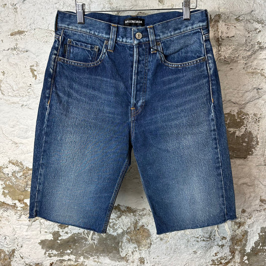 Balenciaga Denim Jean Shorts Dark Blue Sz 29