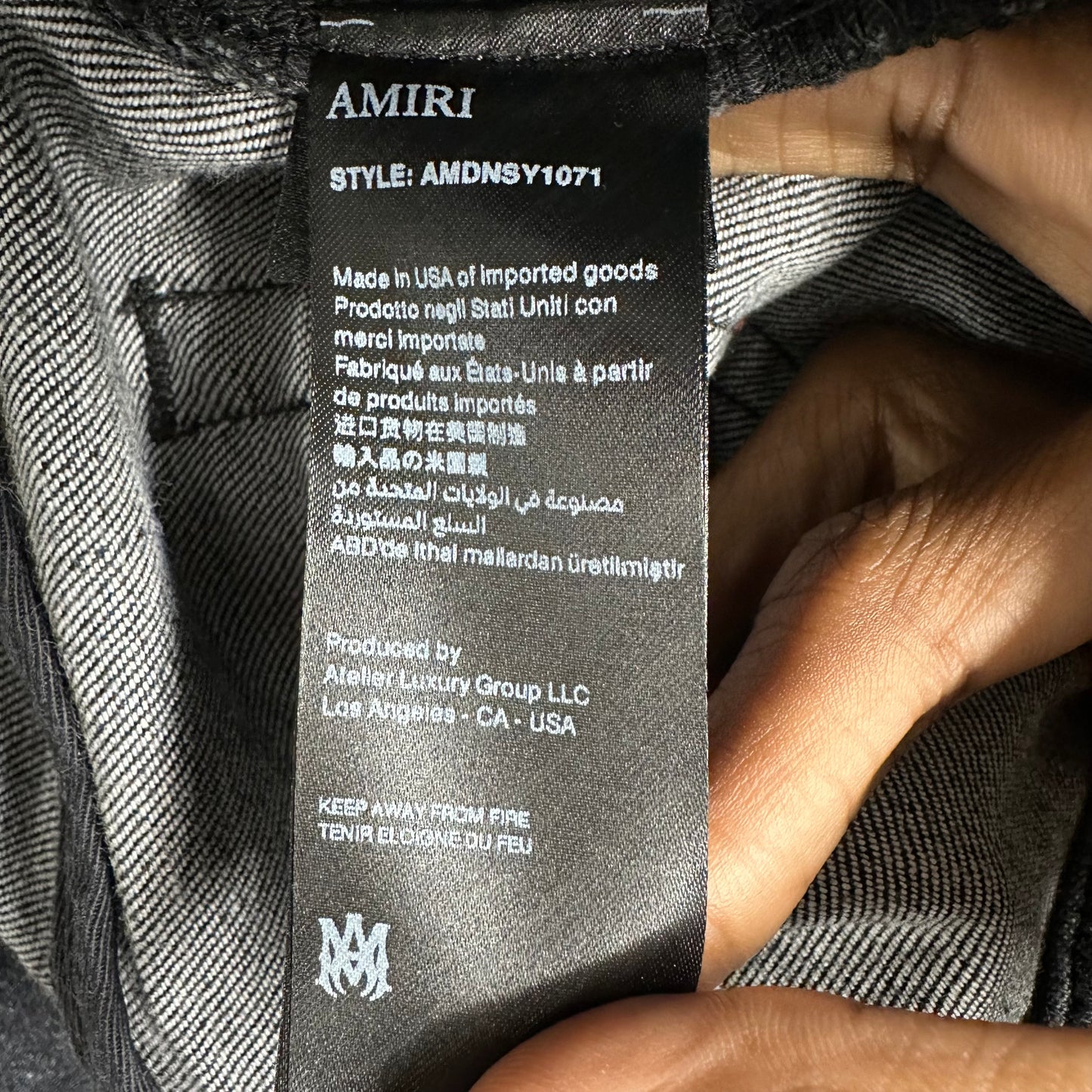 Amiri MX1 Red Glitter Grey Denim Jeans Sz 33
