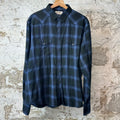 Saint Laurent Blue Plaid Button Up Shirt Sz XL