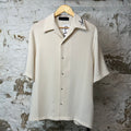 Amiri Collar Spell Alabaster Camp Button Up Cream Sz M DS