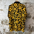 Marni Carhart WIP Yellow Floral Black Button Up Shirt Sz S