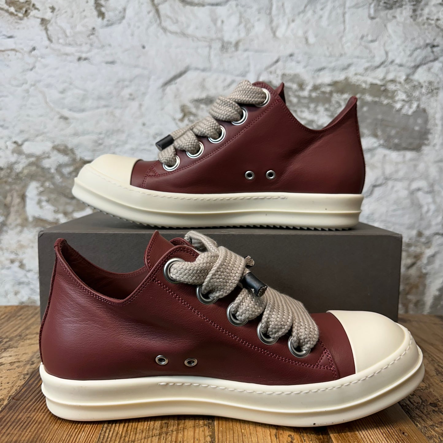 Rick Owens Jumbo Lace Rosewood Milk Sneaker Sz 9 (42)