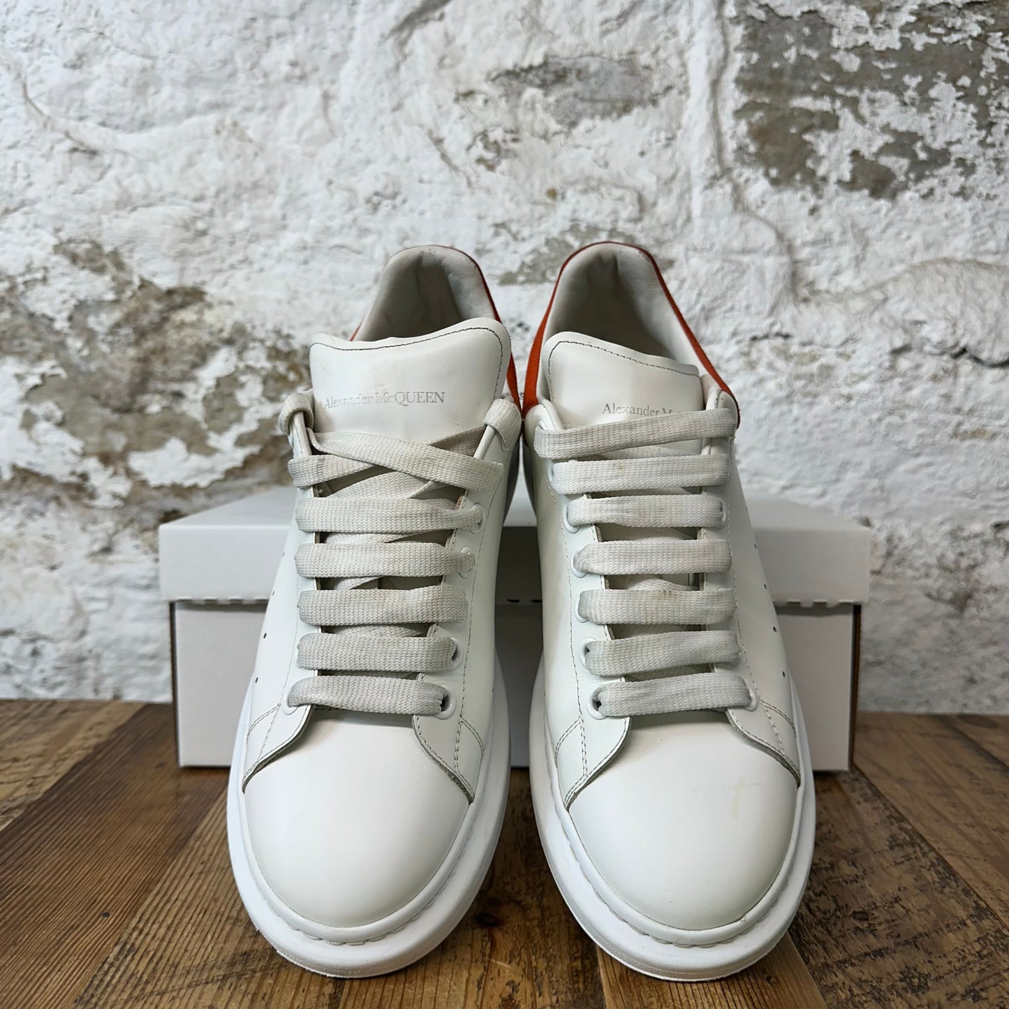 Alexander Mcqueen Orange Tab White Sneaker Sz 9 (42) No Box