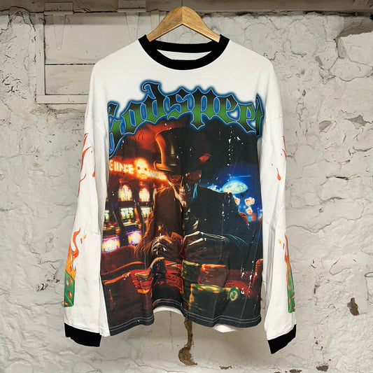 Godspeed Gambling White L/S T-Shirt Sz M