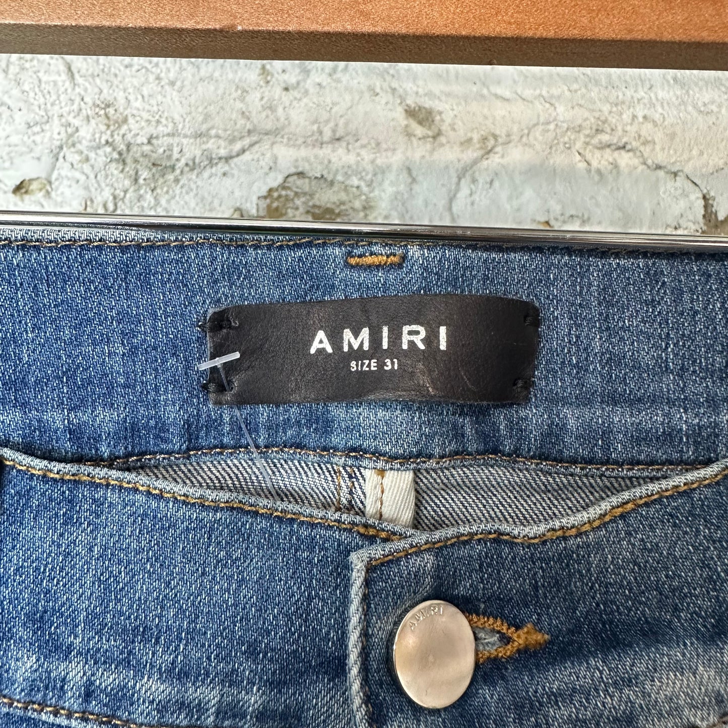 Amiri MX1 Red Plaid Quad Blue Denim Jeans Sz 31