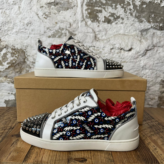 Christian Louboutin Blue White Red Spike Low Sz 7 (40)