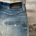 Amiri MX1 Sky Blue Cream Blue Denim Jeans Sz 28