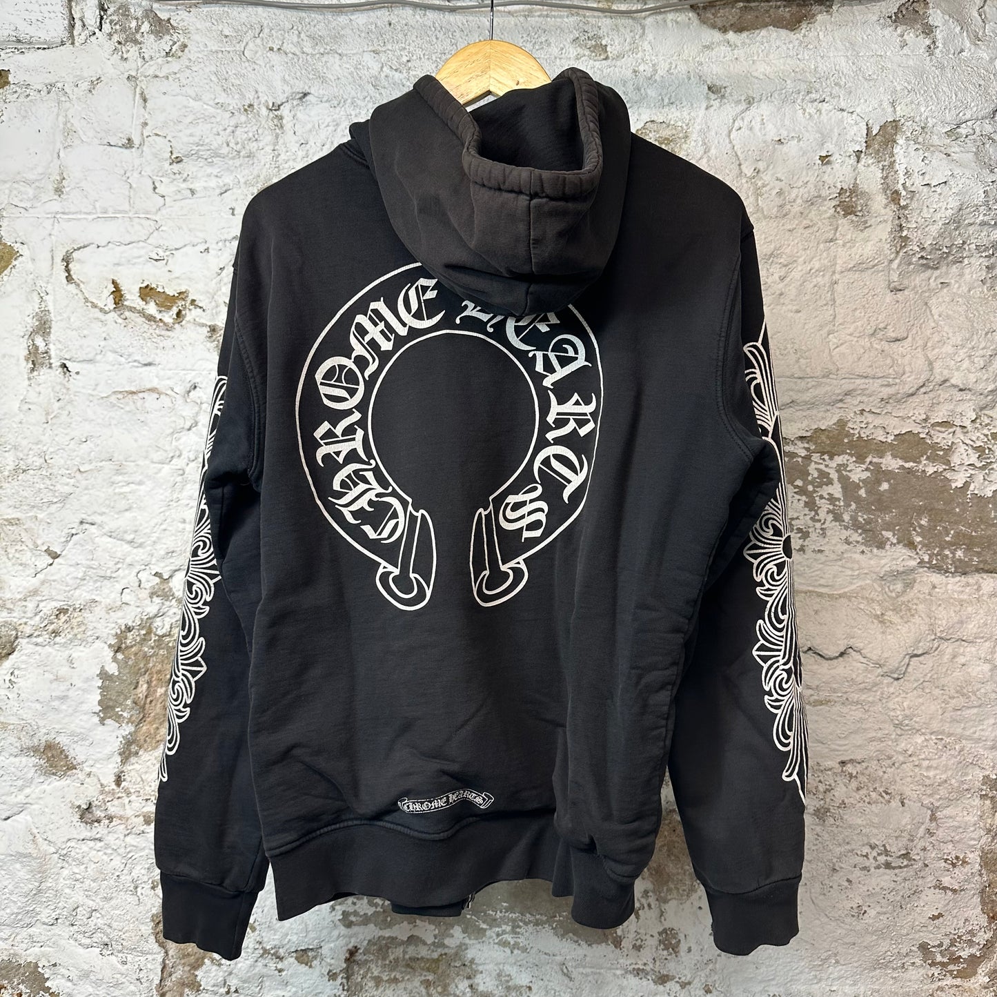 Chrome Hearts Horseshoe Thermal Zip Up Hoodie Black Sz L (M)